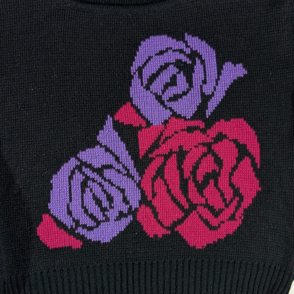 Sophisticates by Jonathan Martin floral knit crewneck sweater - Picture 4 of 12